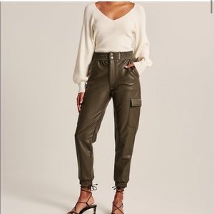 Abercrombie & Fitch Vegan Leather Cargo Pants